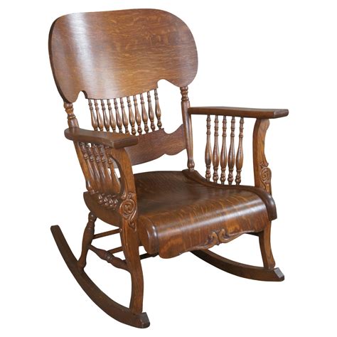 jm young  sons antique mission oak arts  crafts rocker rocking