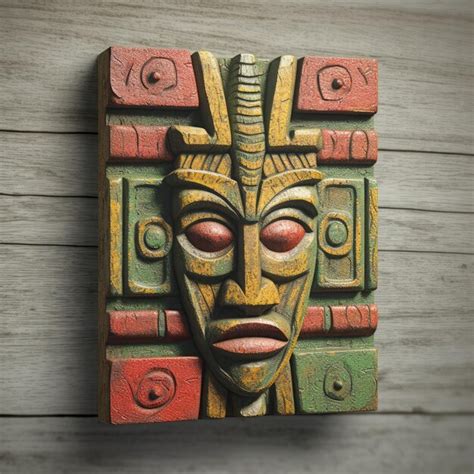 Afrikanisches Totem Holzkunst Verziertes Ornament Artefakt Antike