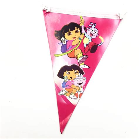 10PCS/LOT DORA BANNER KIDS BIRTHDAY PARTY SUPPLIES DORA THEME PARTY ...