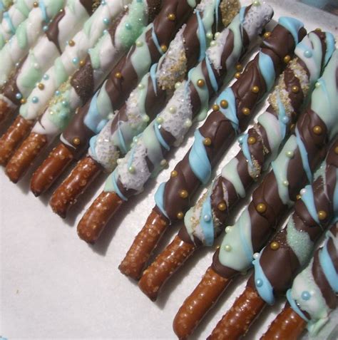 Custom Colors Of Mint Green Blue And Gold Chocolate Covered