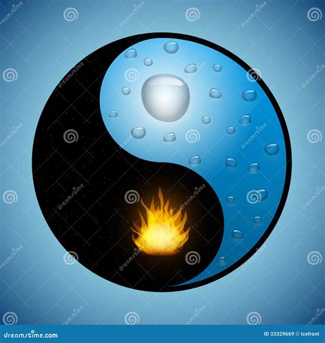 Yin Yang Symbol With Water And Fire Royalty Free Stock Images Image