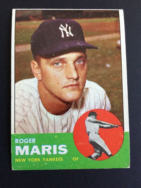 1963 Topps Baseball Card 120 Roger Maris Yankees