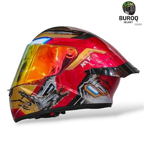 Jual Helm Fullface Kyt Tt Course Iron Man Paket Ganteng Baru Shopee