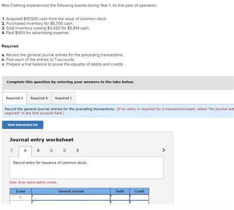 Solved Milo Clothing Experienced The Following Events During Chegg