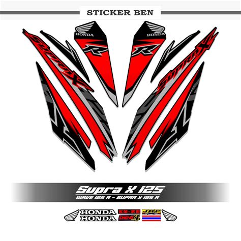 Jual STRIPING SUPRA X 125 R NEW MTF 13 STIKER SUPRA X 125 FI