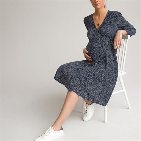 Polka Dot Maternity Dress Printed La Redoute Collections La Redoute