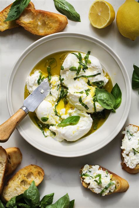 Lemon Basil Burrata With Garlic Toasts Recipe Cart