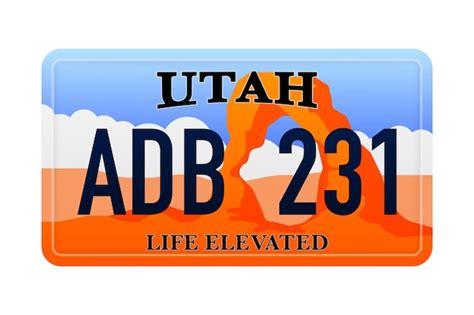 Premium Vector Utah S Car Number In The United States Of America Marking Of Car License Plates