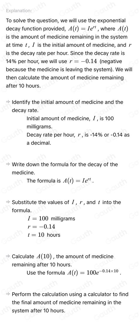 Solved If A Hospital Patient Is Given 100 Milligrams Of Medicine Which