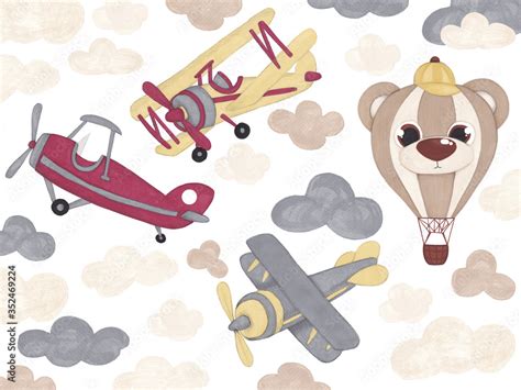 Toy Airplane Clipart, Airplane Clip Art, Vintage Airplanes, Clouds ...