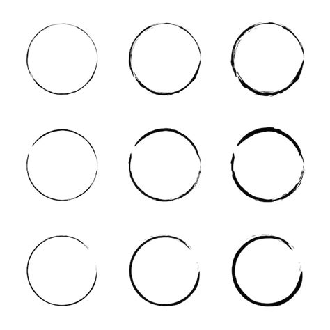 Premium Vector Set Of Black Circles Sketch Hand Drawn Simple Hand