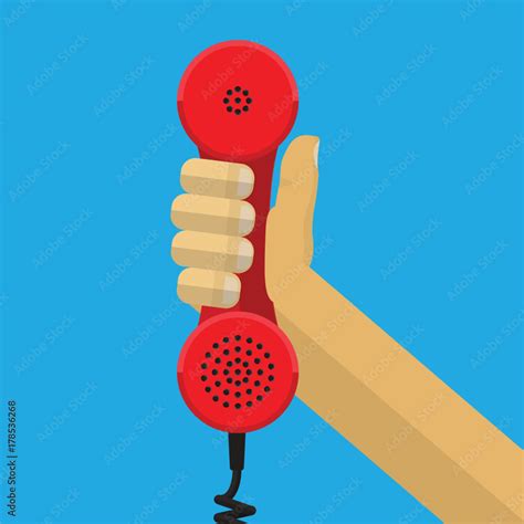 Hand Holding Telephone Vector Illustration Stock Vector Adobe Stock