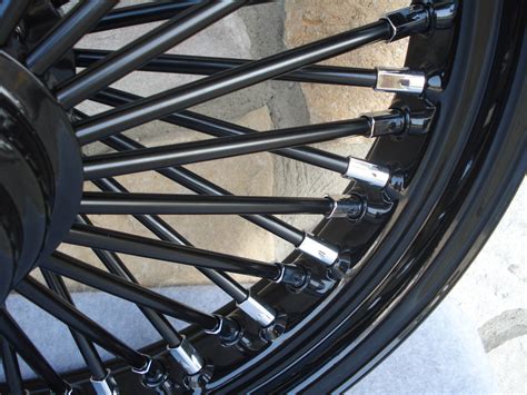 X Black Fat King Spoke S D Front Wheel Harley Touring Bagger