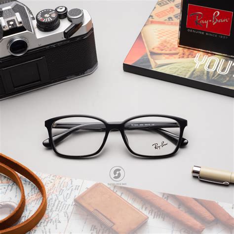 กรอบแว่นสายตา Ray Ban Rx7094d 2000 Shiny Black Eyeglasses ของแท้ รับ