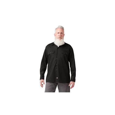 Dickies Flex Relaxed Fit Long Sleeve Twill Work Shirt Black Shoeteria