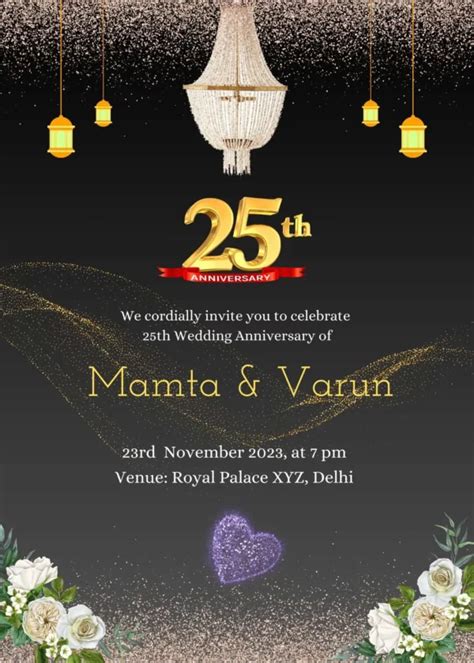 Glittering Anniversary Invitation Card Shaadi Vibes