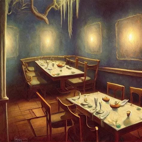 A Serene And Tranquil Dining Room Haunted House Stable Diffusion