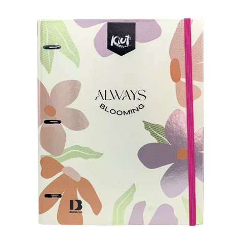 Carpeta 3 Aros Tapa Dura Profesional Kiut Always Blooming Hojas