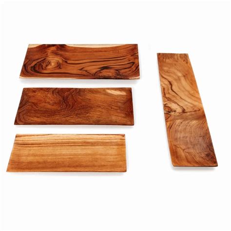 Piatti Rettangolari Medi Per Sushi In Legno Di Teak Set Di Teak Root