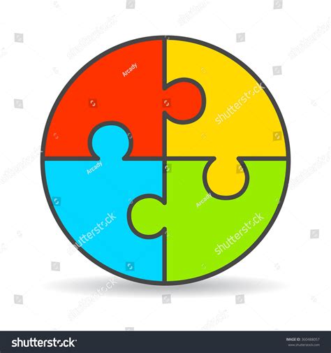 Four Part Process Puzzle Diagram On Stock Vector 360488057 Shutterstock