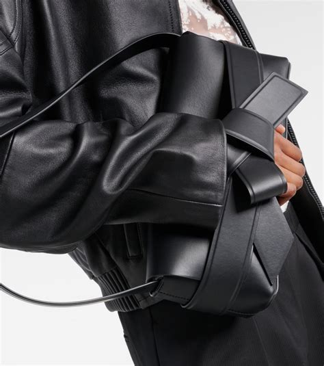 Musubi Leather Shoulder Bag In Black Acne Studios Mytheresa