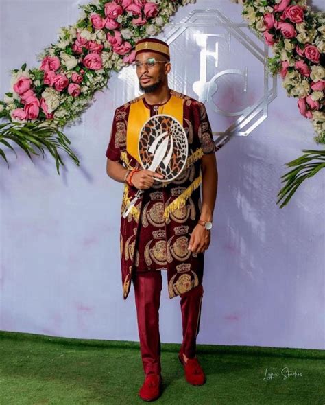 Shop Burgundy Reloaded “isiagu” African Traditional Wear Deji And Kola