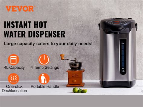 VEVOR Hot Water Dispenser Adjustable 4 Temperatures Water Boiler And Warmer 304 Stainless