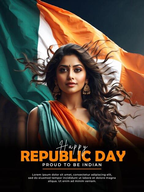 Premium PSD Psd Happy Indian Republic Day Poster Design Template