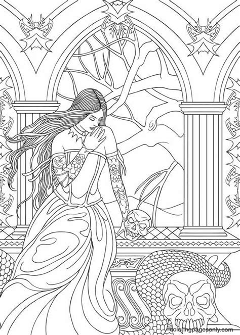 Vampire For Adults Printable Coloring Page Free Printable Coloring Pages