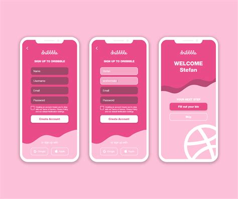 Dribbble Sign Up Form Mobile Uiux On Behance