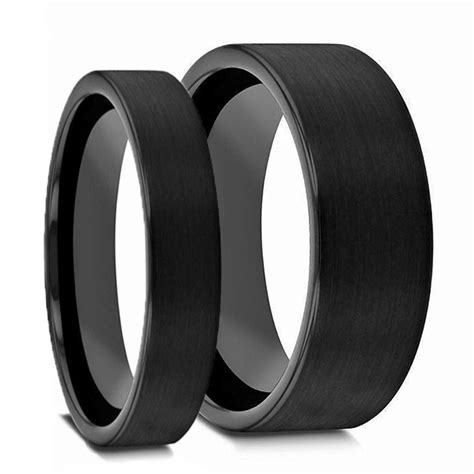 Black Ceramic Couples Ring Set Vansweden Jewelers