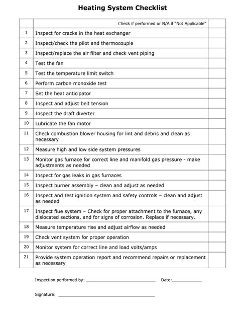 Furnace Maintenance Checklist Pdf Fill And Sign Printable Template