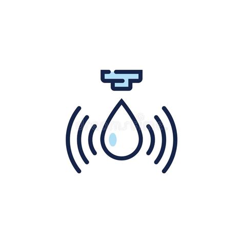 Water Sensor Vector Icon. Water Flow Drop Control Sensor Logo Design ...