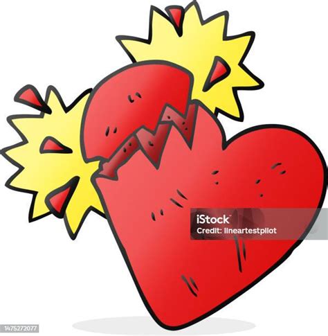 Freehand Drawn Cartoon Broken Heart Stock Illustration Download Image Now Art Art Product