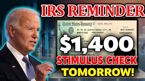 Remineder Alert New Stimulus Check Hitting Banks Tomorrow For