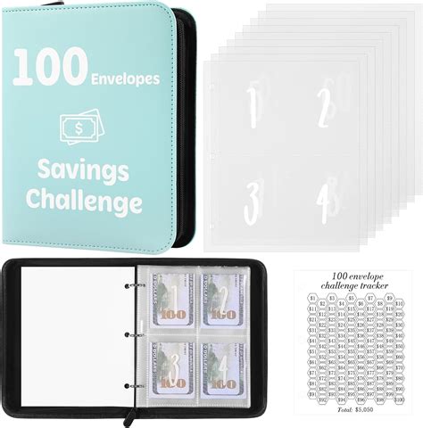 Envelopes Saving Challenge Binder With Laminated Tracker Saving