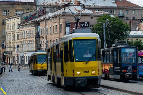 Львов Tatra KT4DM 1202 Фото Городской электротранспорт