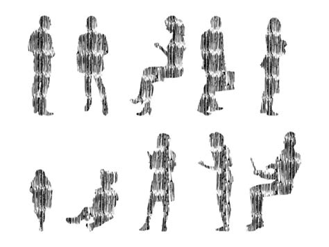 Vector Illustration Outline Silhouettes People Contour Drawing People