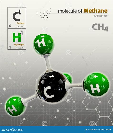 Methane Molecule Structural Chemical Formula Ball And Stick Model Isolated Image Simplest