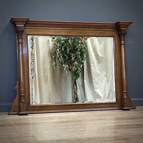 Antiques Atlas Large Edwardian Carved Oak Overmantle Mirror