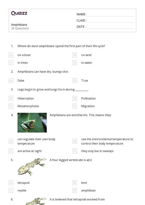 50 Vertebrates And Invertebrates Worksheets For 10th Class On Quizizz