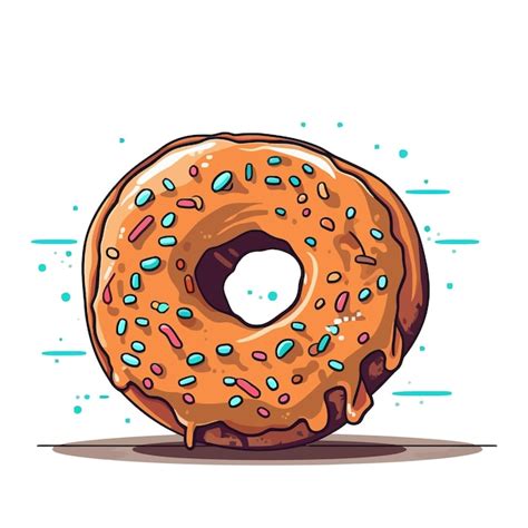 Donut Colorido Aislado Sobre Fondo Blanco Linda Imagen De Donut De