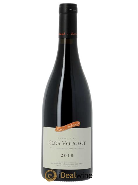 Acheter Clos De Vougeot Grand Cru David Duband Domaine 2018 Lot 91202