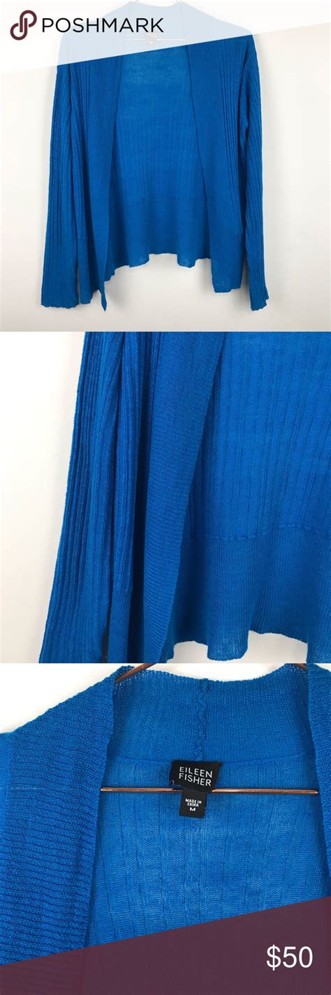 Bright Blue Linen Kimono Cardigan By Eileen Fisher