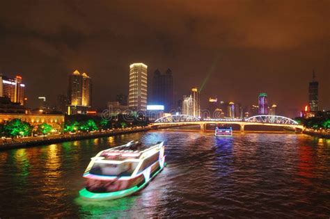 Guangzhou by night. Night scene of Guangzhou pearl river China,a cruise ship sai , #AFF, #scene ...