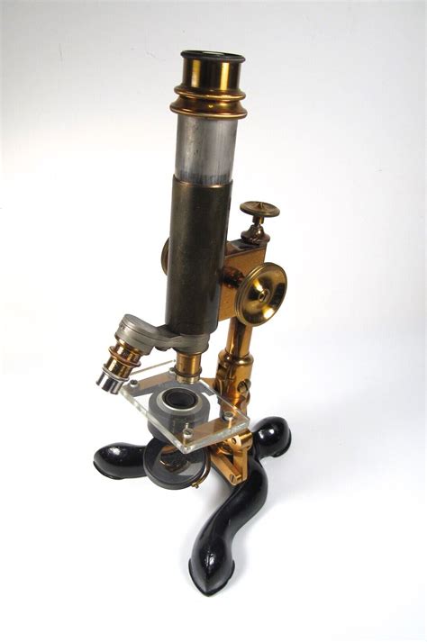 Rare Antique Bausch And Lomb Brass Claw Foot Physicians Microscope