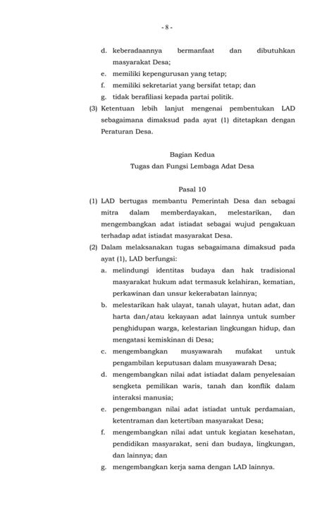 Permendagri No Tahun Tentang Lembaga Kemasyarakatan Desa Dan