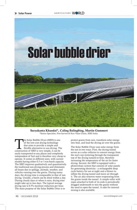 PDF Solar Bubble Drier