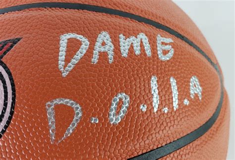 Damian Lillard "Dame D.O.L.L.A" Signed Spalding Portland Trailblazers ...