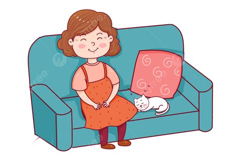 Gambar Ibu Duduk Di Sofa Ibu Hari Ibu Sofa Png Transparan Dan